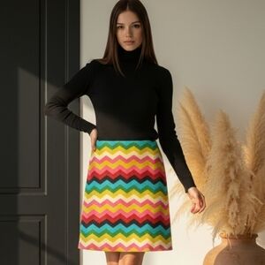 Sevier Skirt Custom Chevron Panama Wave Design Size M-L